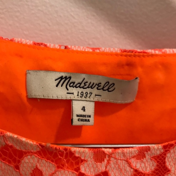 Madewell Lace Blossom Dress 4 orange white summer - Picture 7 of 9